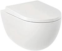 Унитаз подвесной KLUDI RESA D 24WCSET43 безободковый, смыв торнадо, с сиденьем soft close, белый глянцевый