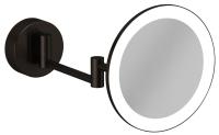 Косметическое зеркало c LED подсветкой KLUDI VELA R 58995N2W оружейная сталь PVD