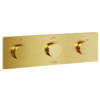 Термостат для ванны и душа KLUDI PUSHTRONIC 38300N0-00, С ВНУТРЕННЕЙ ЧАСТЬЮ, брашированное золото PVD
