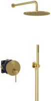 Душевой комплект KLUDI BOZZ 38658N076 брашированное золото PVD, С ВНУТРЕННЕЙ ЧАСТЬЮ