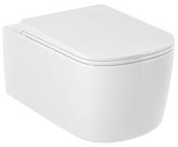 Унитаз подвесной KLUDI RESA S 27WCSET43 безободковый, смыв торнадо, soft close, белый глянцевый