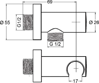 Шланговое подключение KLUDI ZENTA 6054705-00 хром