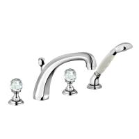 Смеситель для ванны и душа на 4 отверстия KLUDI 1926 5152405G5 хром ручки хрусталь