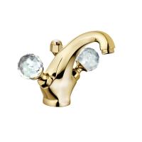 Смеситель для раковины KLUDI 1926 5101045G4 золото, 23 кар ручки хрусталь