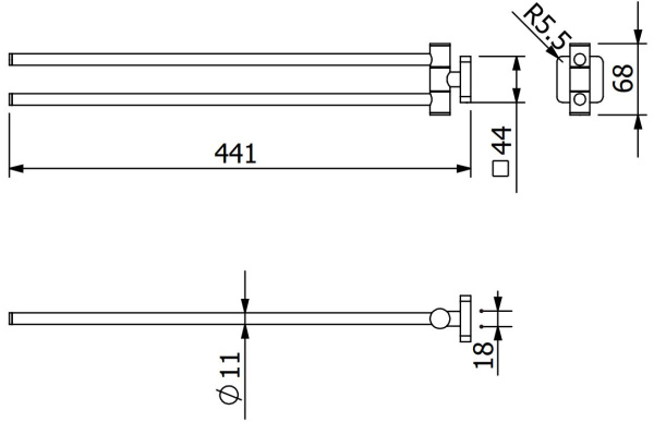 Полотенцедержатель KLUDI VELA S 25977N5 брашированный никель PVD