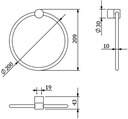 Полотенцедержатель KLUDI VELA R 58978N5 брашированный никель PVD