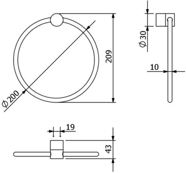 Полотенцедержатель KLUDI VELA R 58978N5 брашированный никель PVD