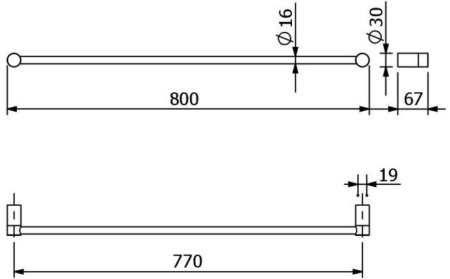 Полотенцедержатель KLUDI VELA R 58961N5 брашированный никель PVD