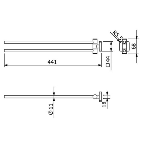 Полотенцедержатель KLUDI VELA S 2597739 черный матовый