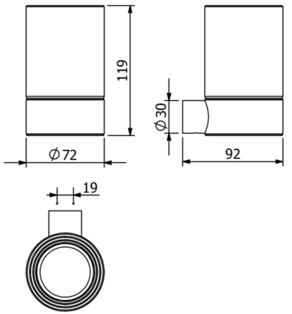 Стакан KLUDI VELA R 58975N1 брашированная бронза PVD