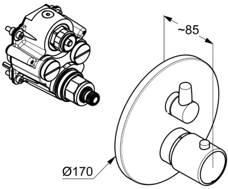 Смеситель для ванны и душа KLUDI ZENTA SL 388300545 хром