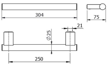 Поручень для ванны KLUDI VELA C 31981N5 брашированный никель PVD