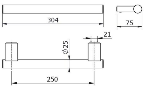 Поручень для ванны KLUDI VELA C 31981N1 брашированная бронза PVD