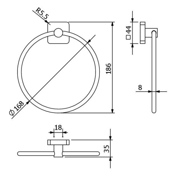 Полотенцедержатель KLUDI VELA S 25978N0 брашированное золото PVD