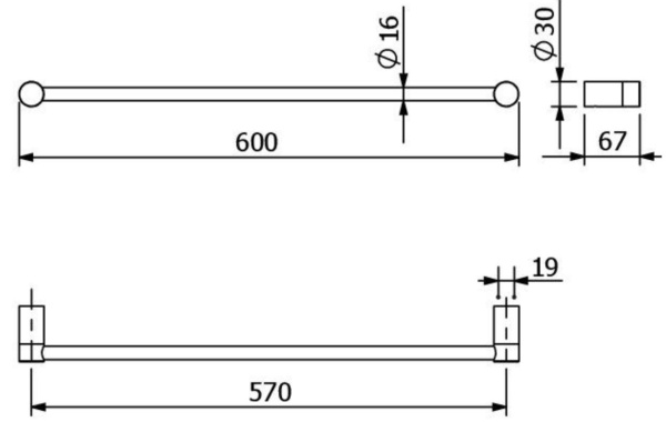 Полотенцедержатель KLUDI VELA R 58979N5 брашированный никель PVD