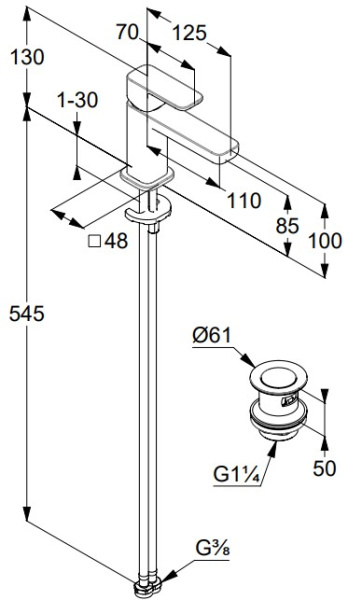 Смеситель для раковины KLUDI RENON 422665375 белый матовый