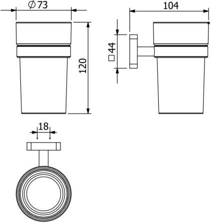 Стакан KLUDI VELA S 25975N1 брашированная бронза PVD