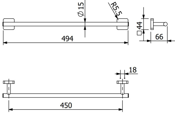 Полотенцедержатель KLUDI VELA S 25980N1 брашированная бронза PVD