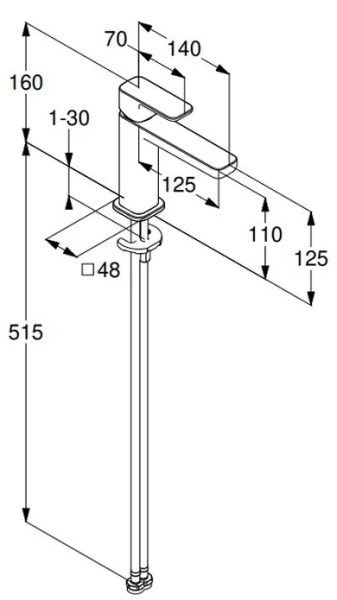 Смеситель для раковины KLUDI RENON 422820575 хром
