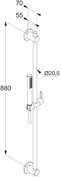 Душевой гарнитур Kludi Nova Fonte Puristic 20840N5-15 брашированный никель PVD