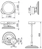 Косметическое зеркало c LED подсветкой KLUDI VELA R 58995N5W брашированный никель PVD
