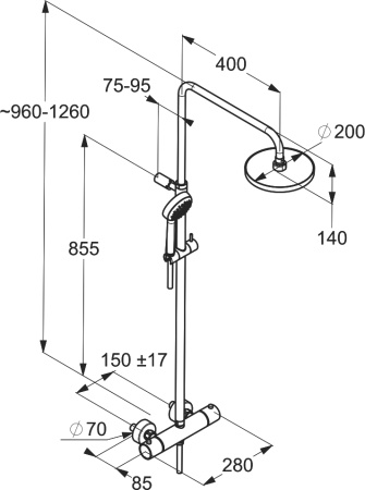 Душевая стойка KLUDI LOGO DUAL SHOWER SYSTEM 6809505-00 хром