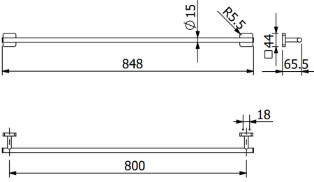 Полотенцедержатель KLUDI VELA S 25961N5 брашированный никель PVD