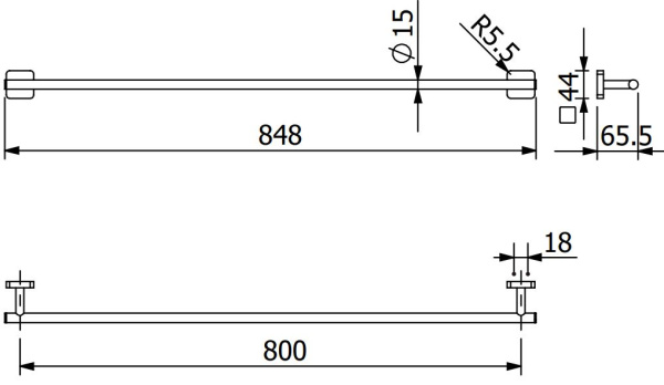 Полотенцедержатель KLUDI VELA S 25961N5 брашированный никель PVD