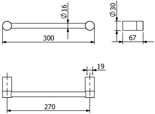 Полотенцедержатель KLUDI VELA R 58962N5 брашированный никель PVD