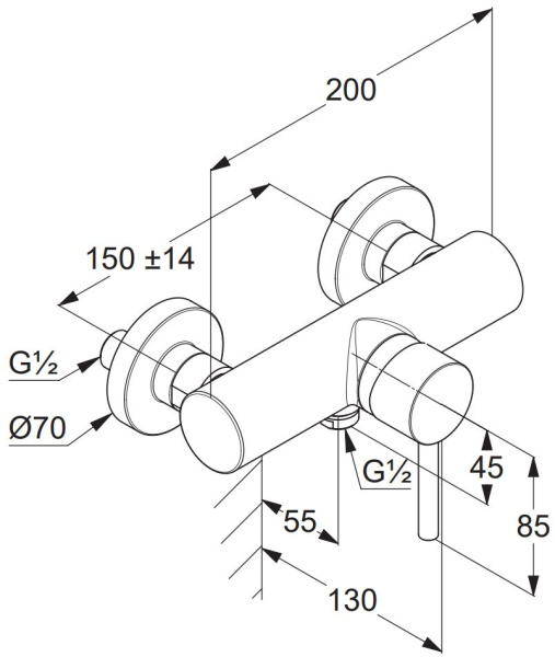 Смеситель для душа Kludi Bozz 38831N576 брашированный никель PVD