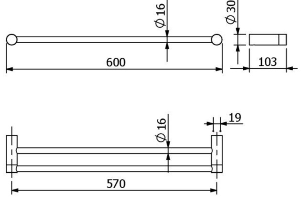 Полотенцедержатель KLUDI VELA R 58988N5 брашированный никель PVD