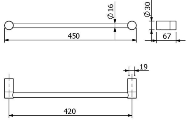 Полотенцедержатель KLUDI VELA R 58980N5 брашированный никель PVD