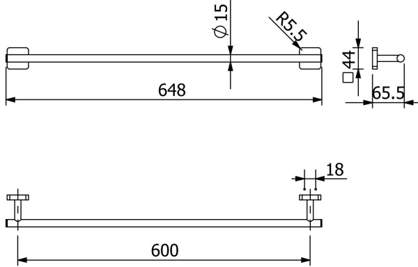 Полотенцедержатель KLUDI VELA S 25979N5 брашированный никель PVD