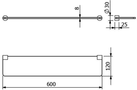 Полка стеклянная KLUDI VELA R 58973N1 брашированная бронза PVD