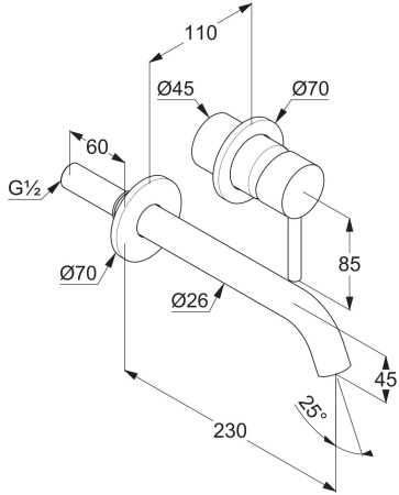 Смеситель для раковины Kludi Bozz 38245N576 брашированный никель PVD